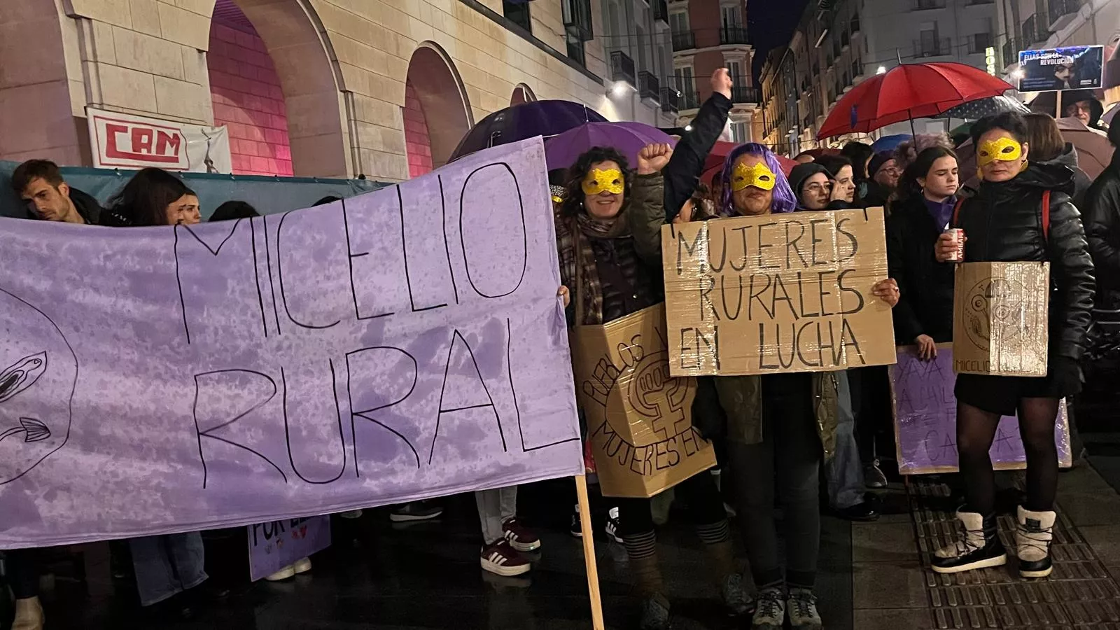 Manifestación que ha recorrido las calles de Huesca en el 8M. Foto Mercedes Manterola