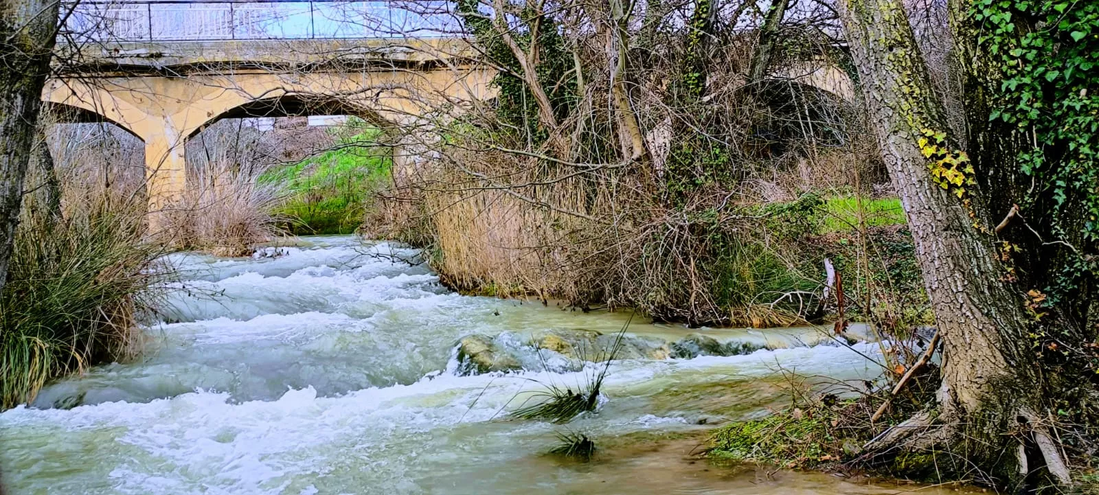 El río Isuela, a su paso por Tierz. Foto Joaquín Santafé