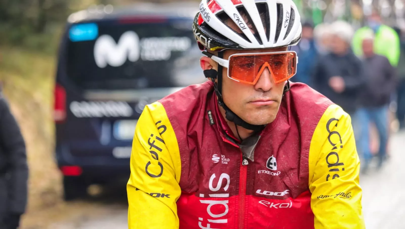 Samitier, con cara de pocos amigos por el frío. Foto: Cofidis