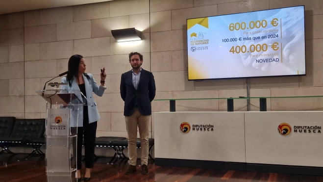 Lola Ibort e Isaac Claver, dando a conocer todos los detalles del plan de residencias 2025. Foto Myriam Martínez2