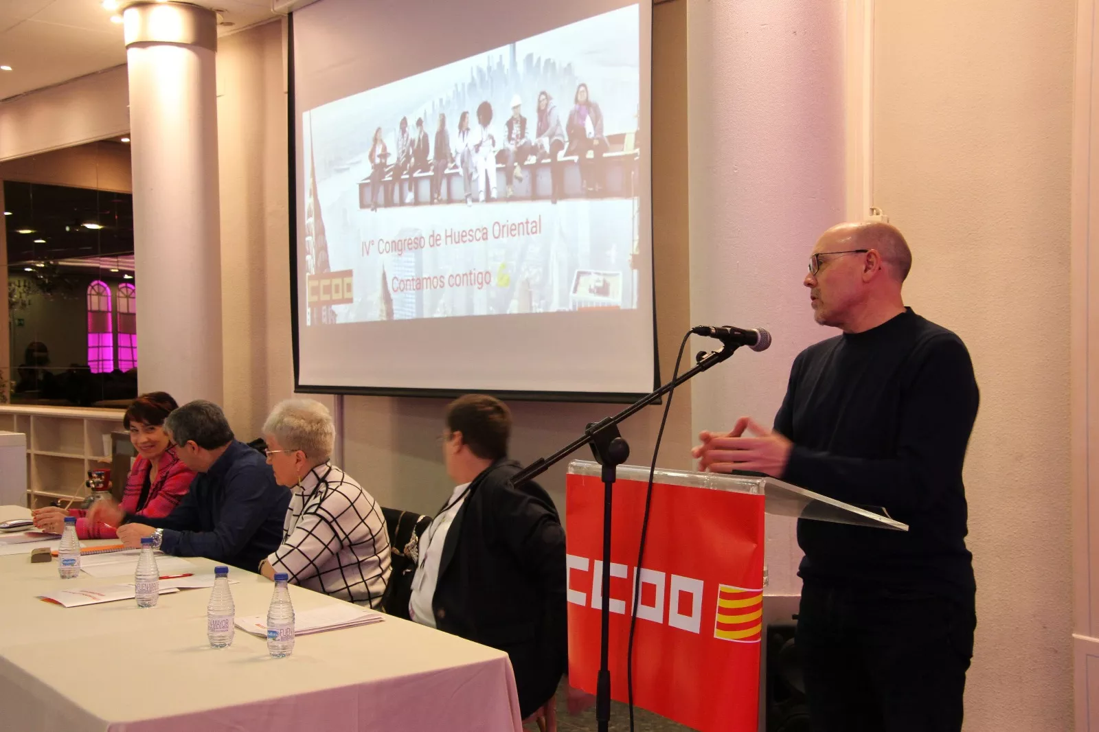 Elección de David Escuder Ferrando como secretario general de la Unión Comarcal de CCOO Huesca Oriental. Foto Carlos Neofato 