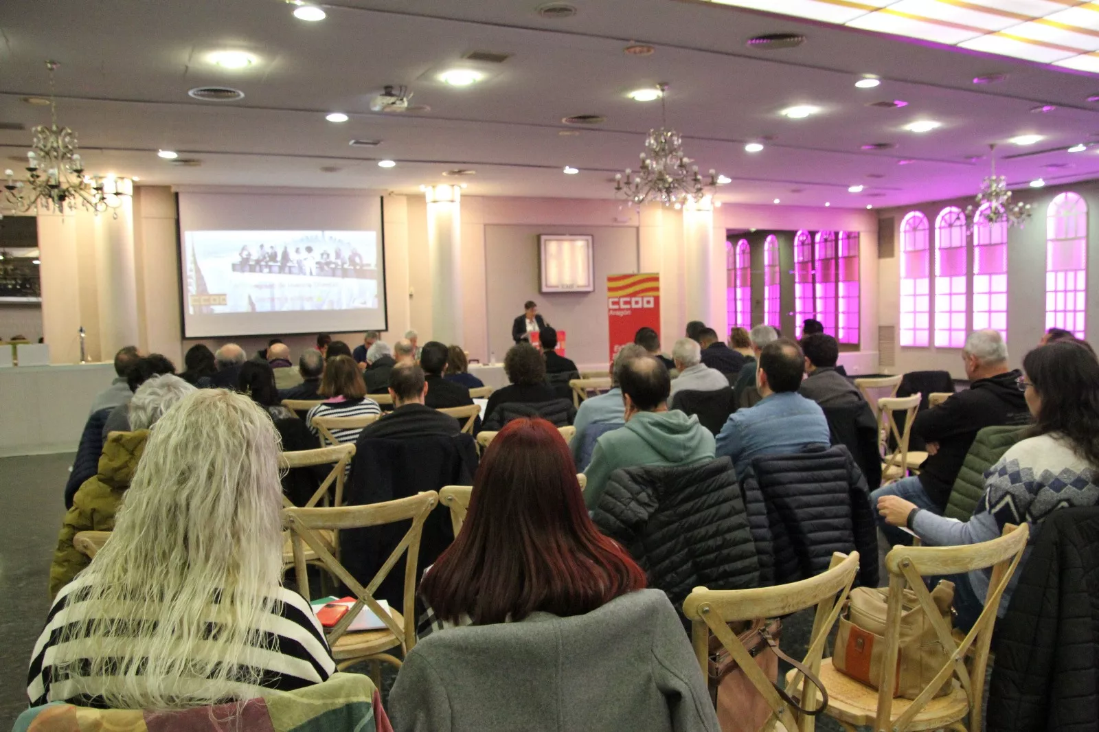 Elección de David Escuder Ferrando como secretario general de la Unión Comarcal de CCOO Huesca Oriental. Foto Carlos Neofato 