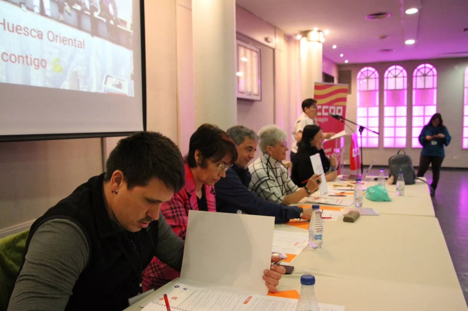 Elección de David Escuder Ferrando como secretario general de la Unión Comarcal de CCOO Huesca Oriental. Foto Carlos Neofato 