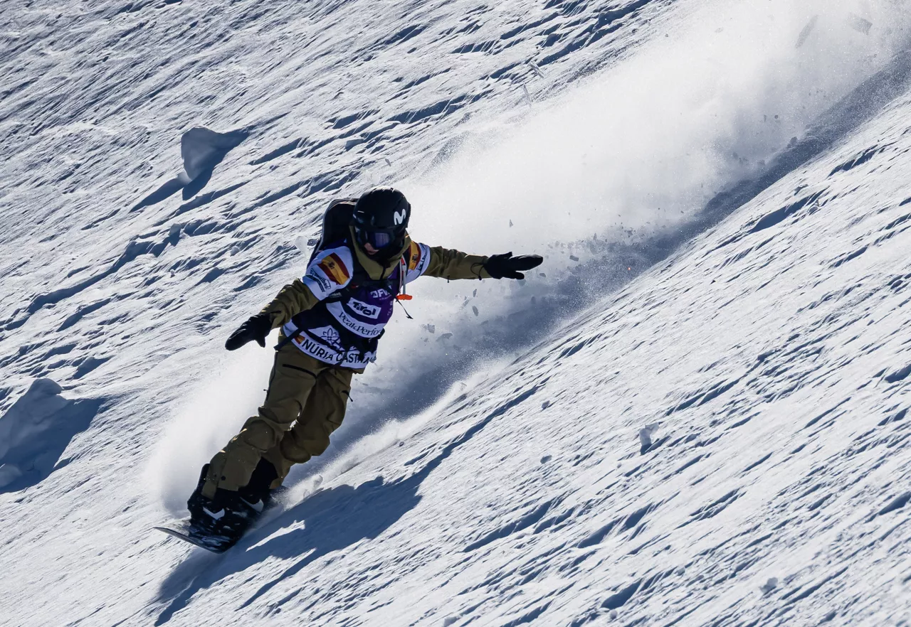 Nuria Castán, en el descenso de Austria.