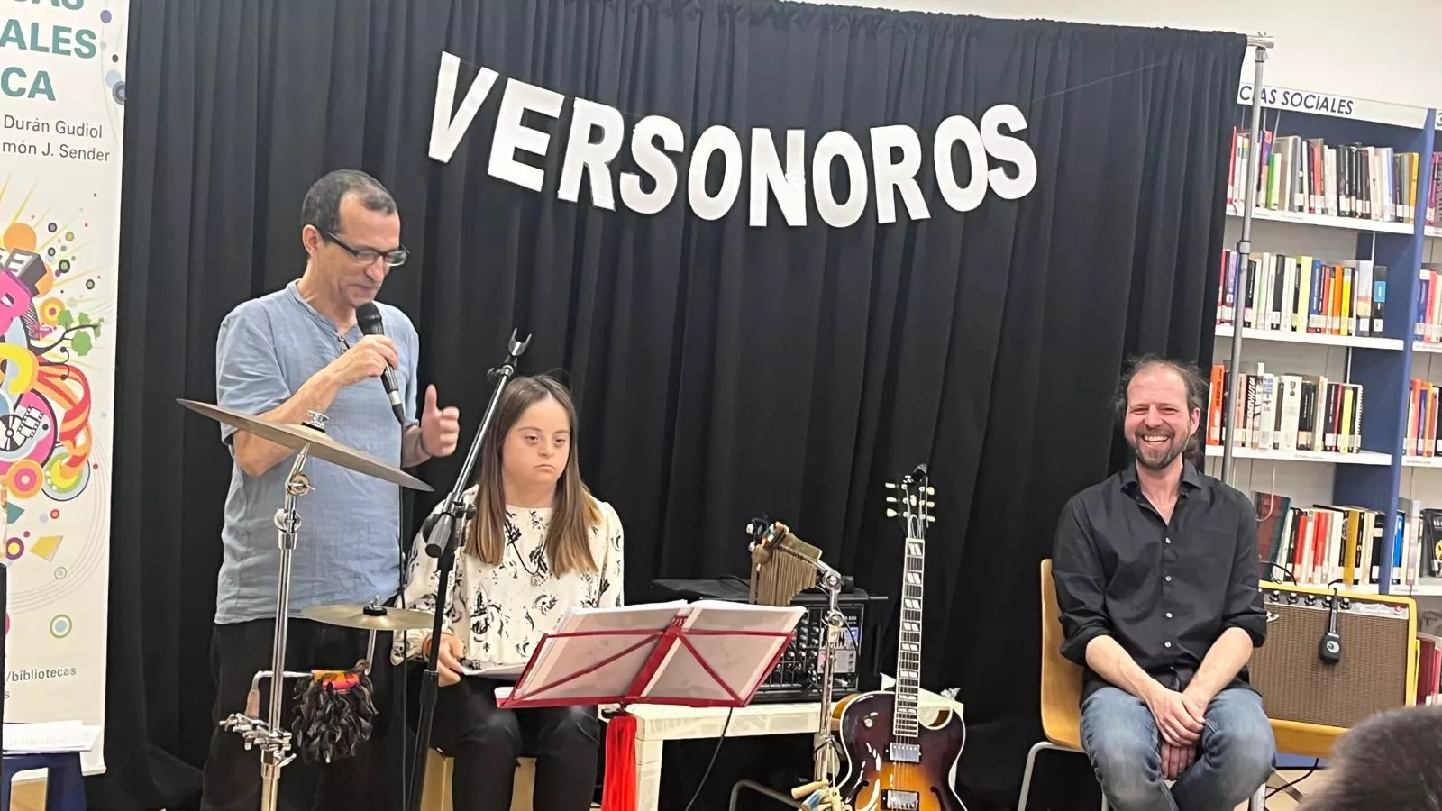 Versonoros y Andrea Otal cierran la "Primavera Poética" en la Biblioteca Durán Gudiol. Foto Mercedes Manterola
