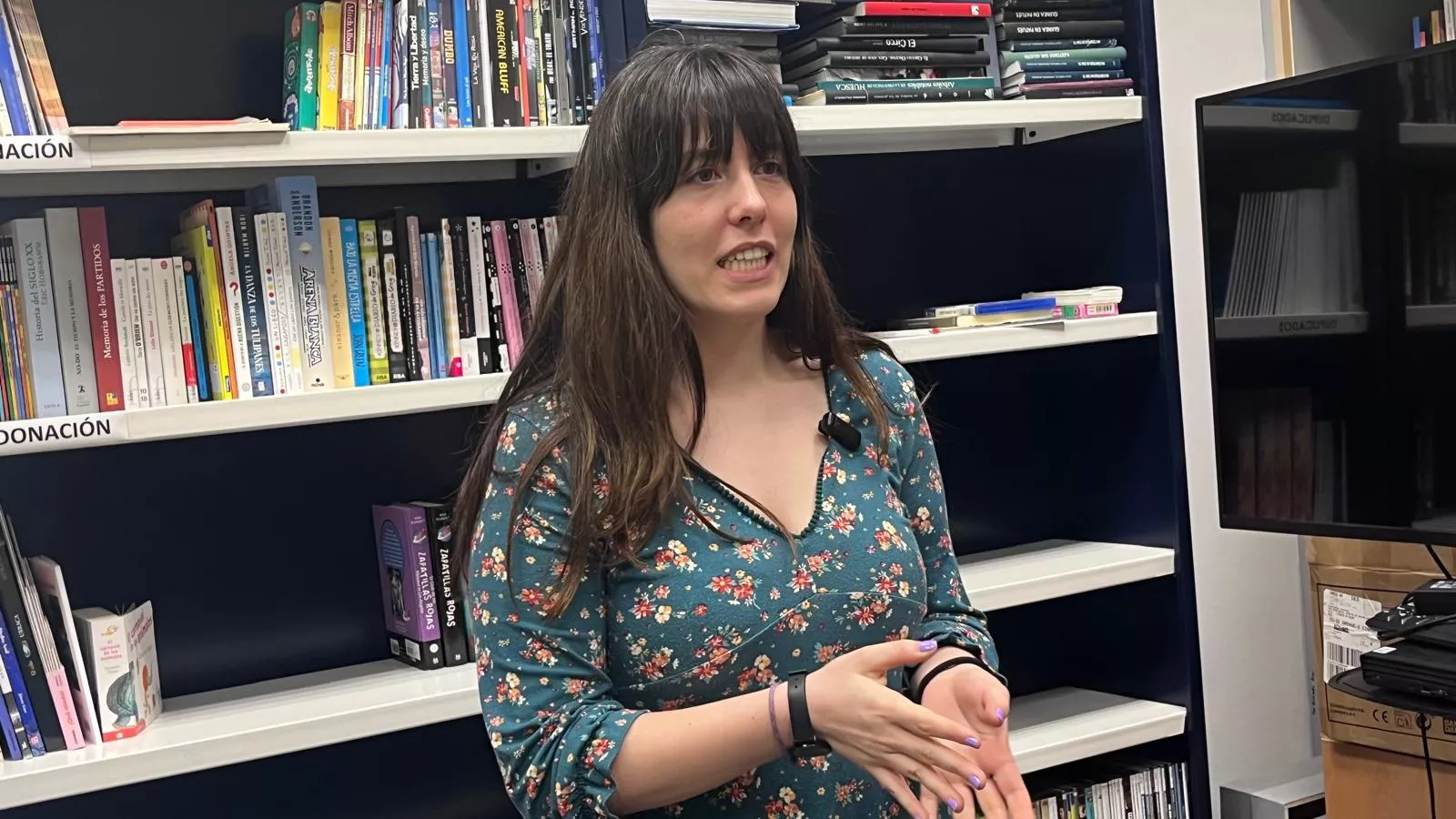 Día de la Poesía en la Biblioteca Durán Gudiol de Huesca con Versonoros y Andrea Otal. Foto Mercedes Manterola