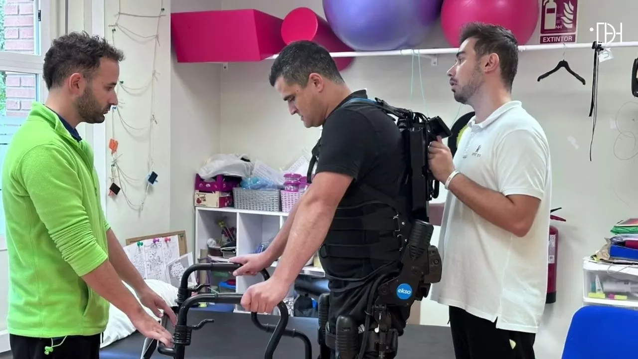 Imagen de archivo de un exoesqueleto que probaron los socios de Aeno.