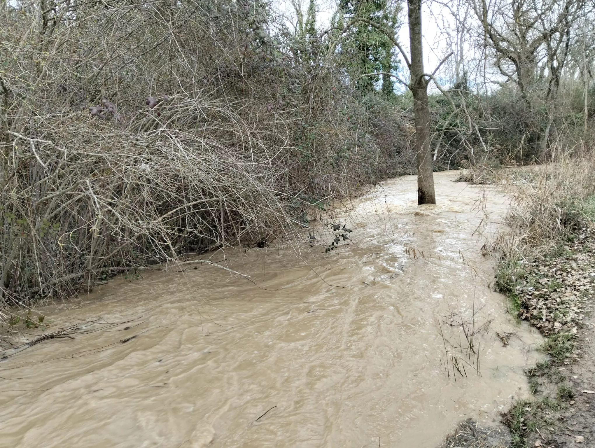 Accesos a las Fuentes de Marcelo tras las últimas lluvias.