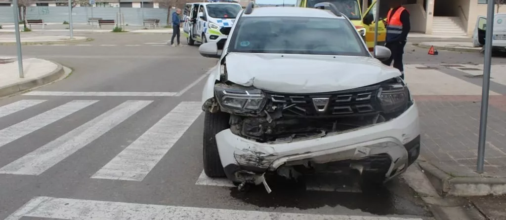 Lugar del accidente, en la confluencia de las calles Clara Campoamor de Huesca y Ainielle