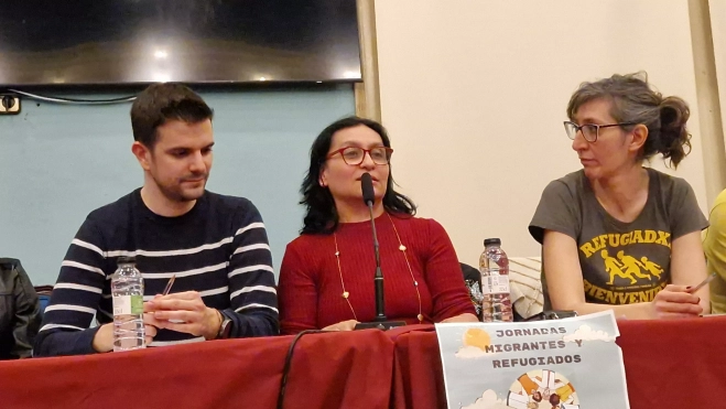 Carolina Méndez, relatando su experiencia. Foto Myriam Martínez Carolina Méndez, relatando su experiencia. Foto Myriam Martínez