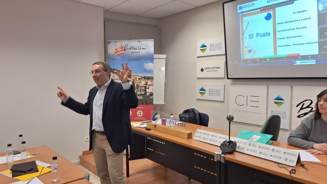 David Moreno durante el taller David Moreno durante el taller