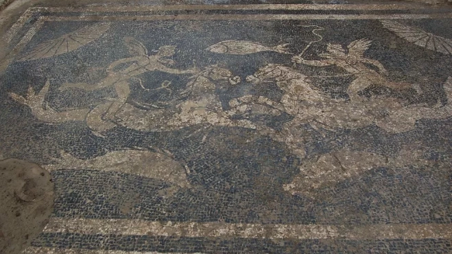 Mosaico romano de Artieda. Mosaico romano de Artieda.