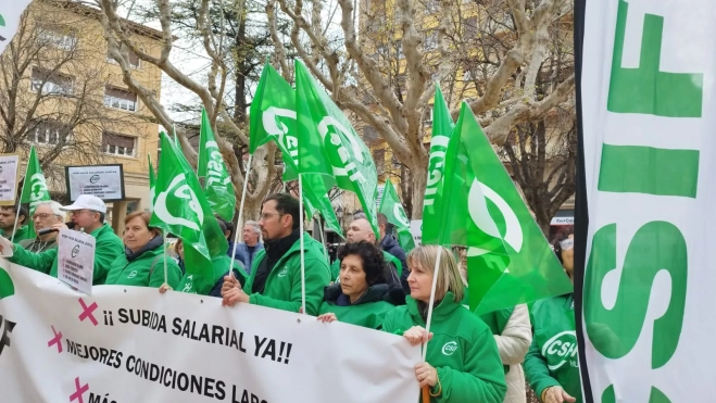 Imagen de la concentración en la plaza Cervantes.