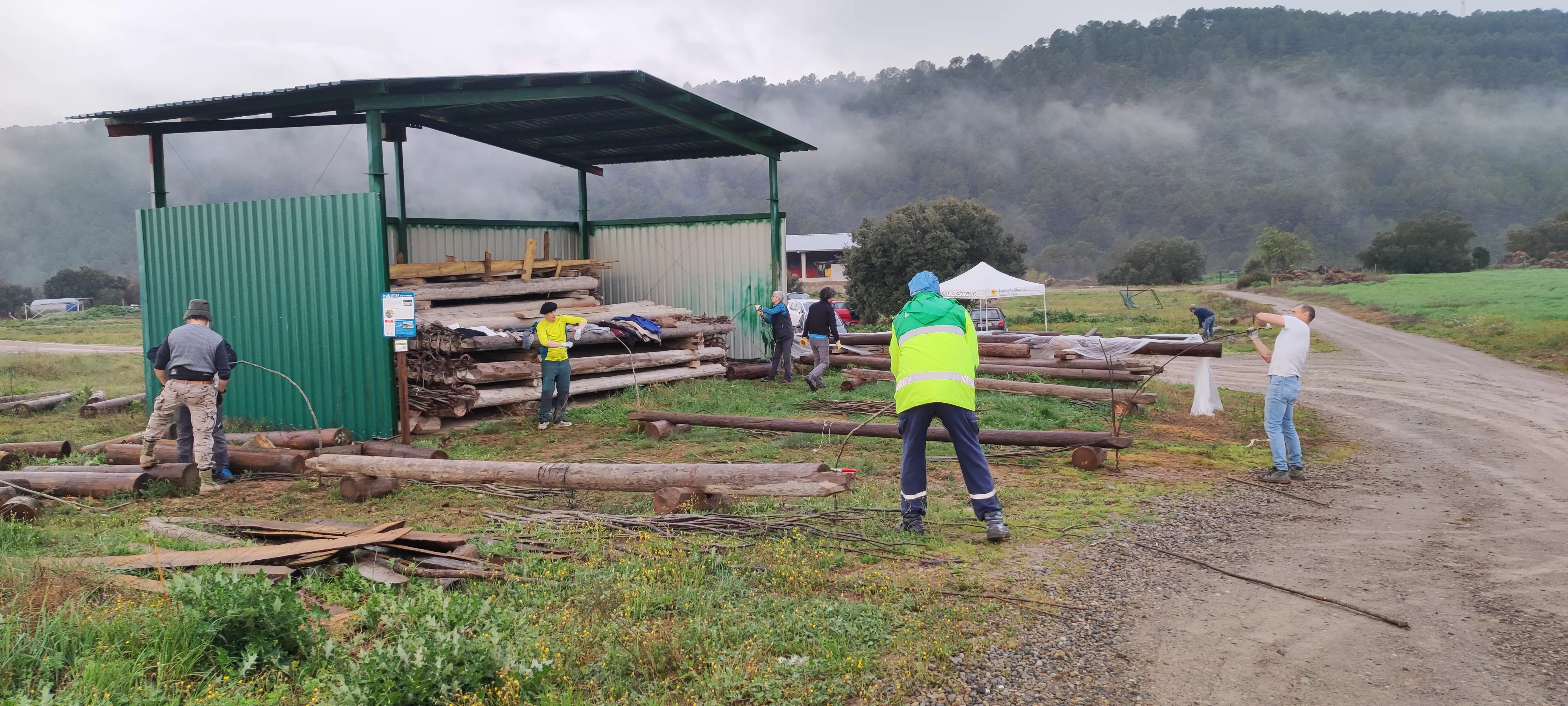 Preparativos de los nabateros de la Galliguera en Biscarrués.