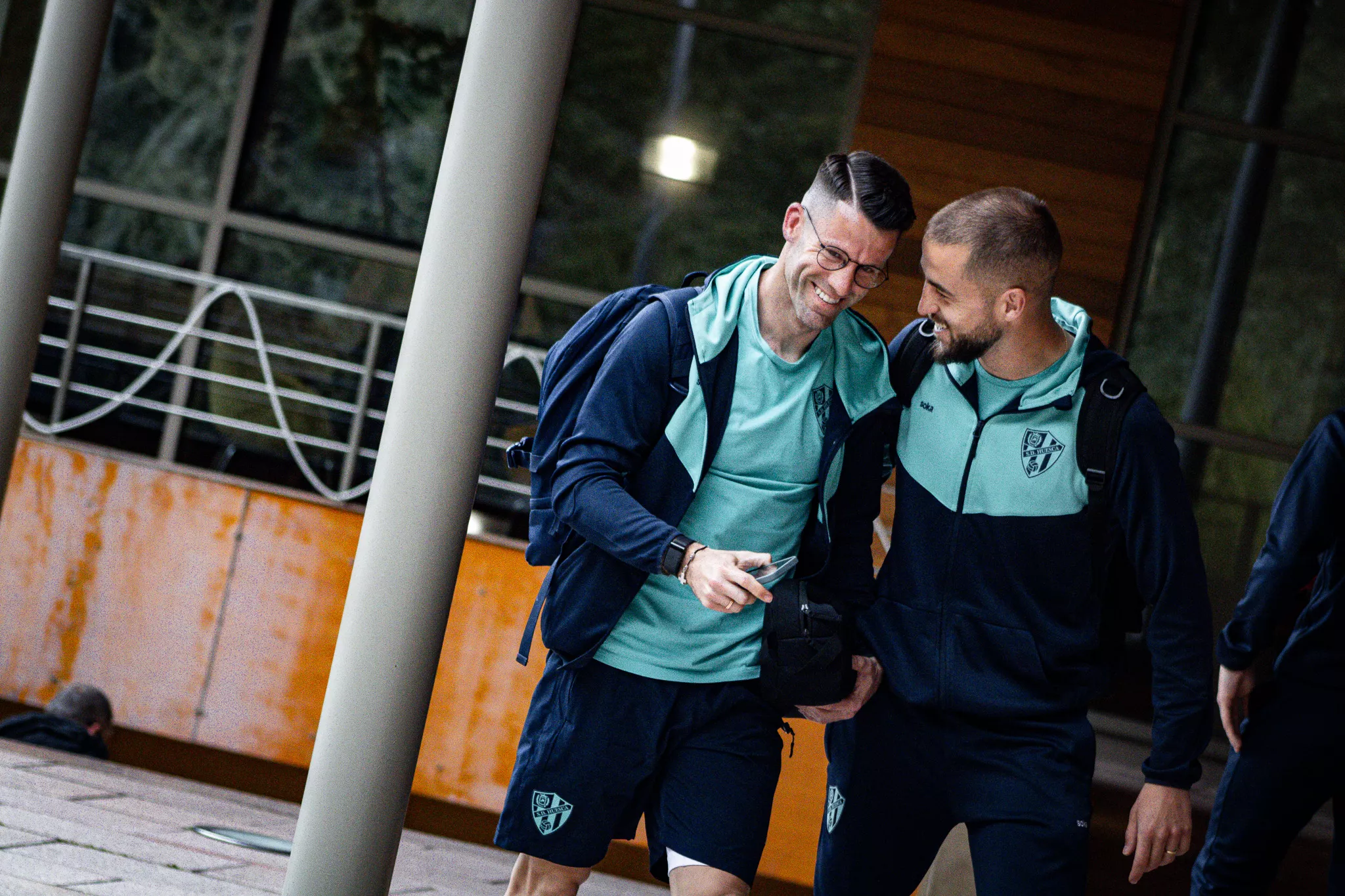 Dani Jiménez y Pulido, jugadores del Huesca. Foto: SD Huesca