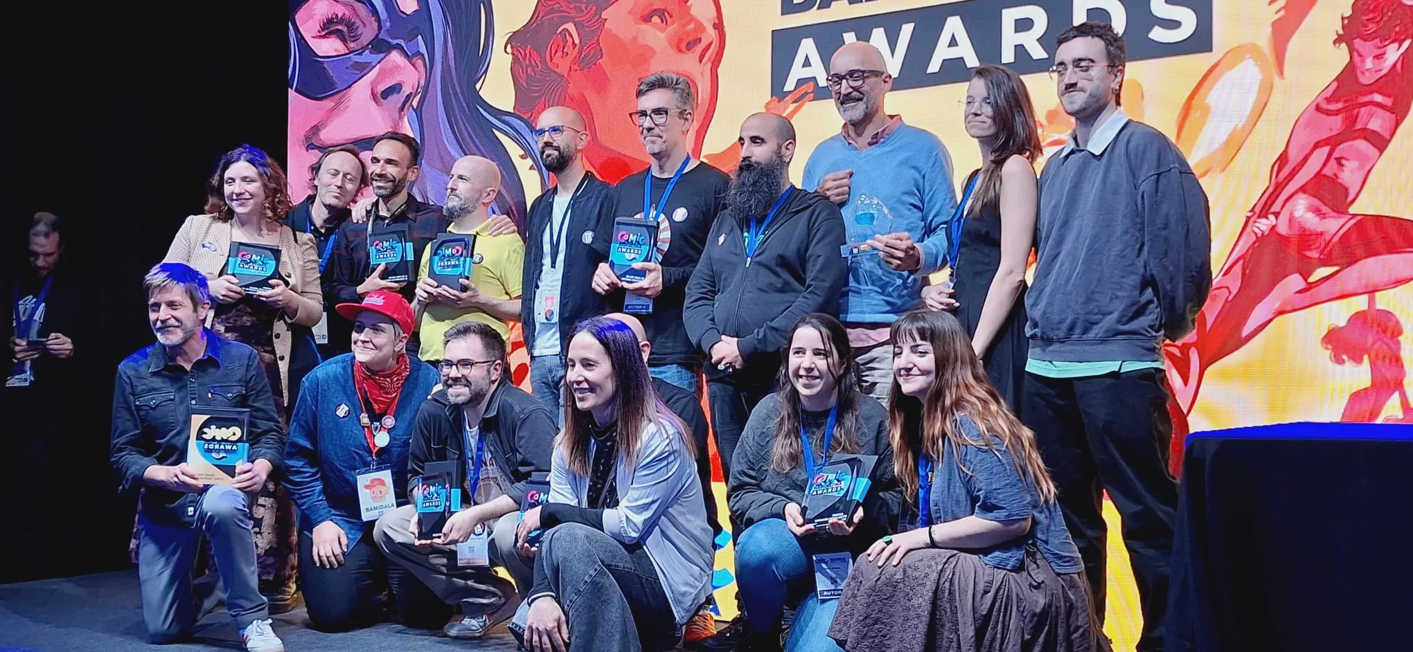 Javier Marquina y todos los galardonados.