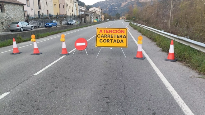 Señalización de corte de la A-139. Señalización de corte de la A-139.