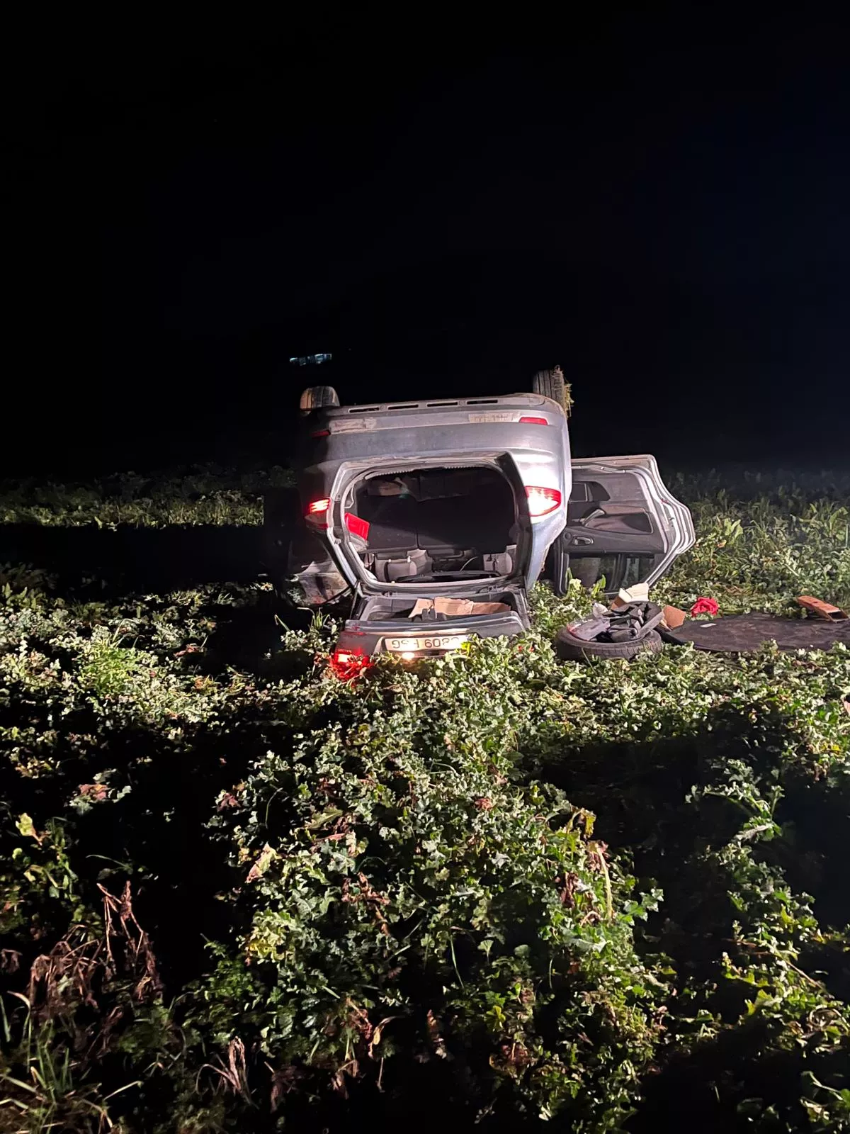Fotografía de archivo de un accidente sin daños personales hace varias semanas en la A 1239 Albalate Esplús