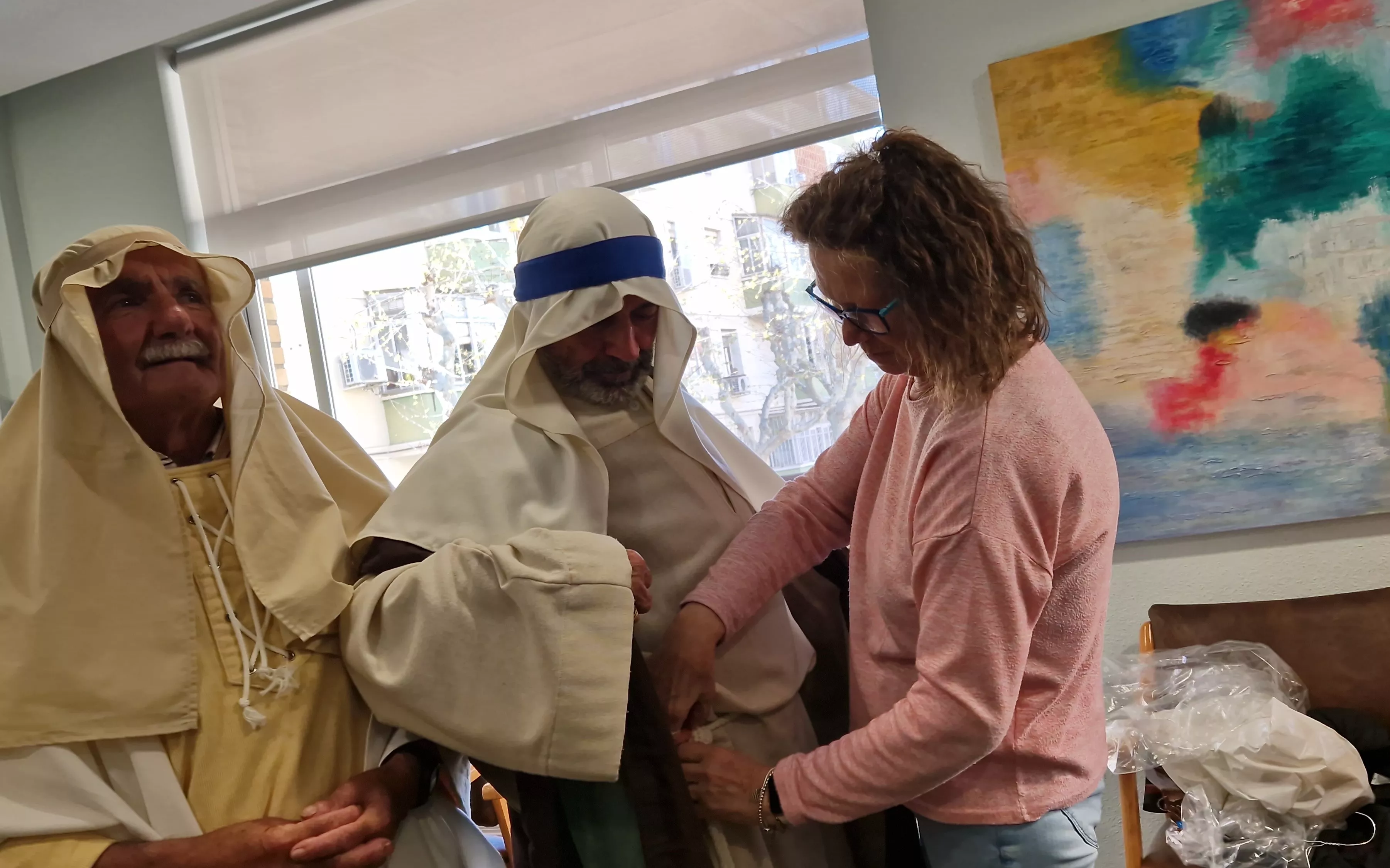 Los doce apóstoles que participarán en la Semana Santa oscense. Foto Myriam Martínez
