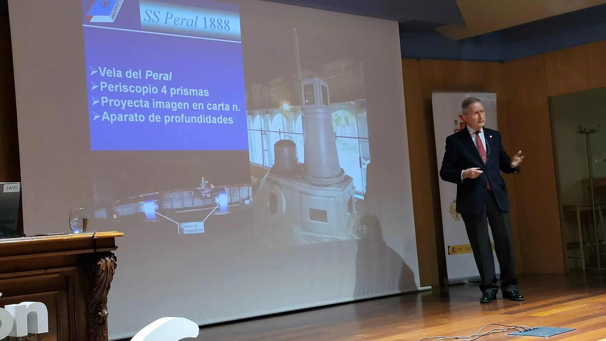 Conferencia del almirante José María Treviño en Huesca