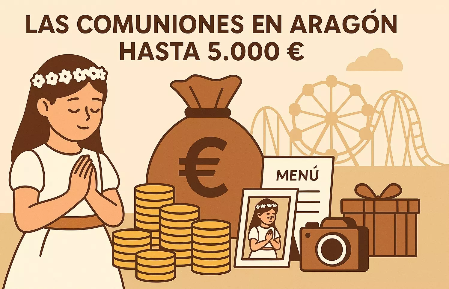 La celebración de las comuniones en Aragón pueden oscilar entre  los 2.300 y los 5.000 euros.