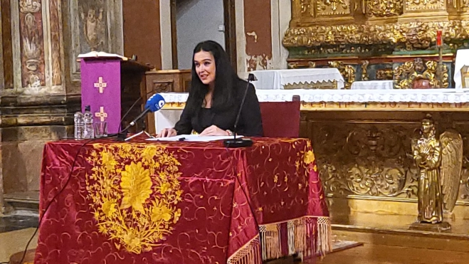 Lorena Orduna durante el pregón