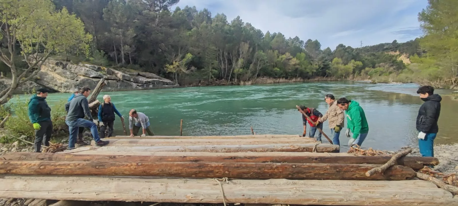 La playa de Murillo de Gállego donde se han realizado este domingo los trabajos nabateros.