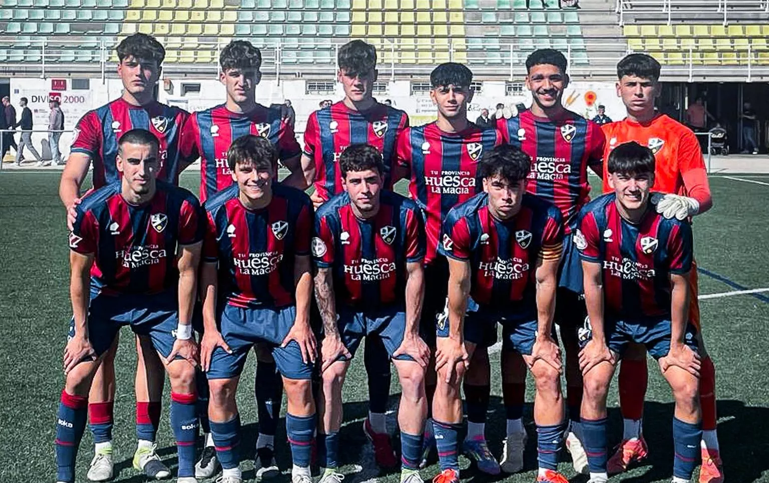 Once del Huesca B en su visita a La Almunia. Foto: SD Huesca