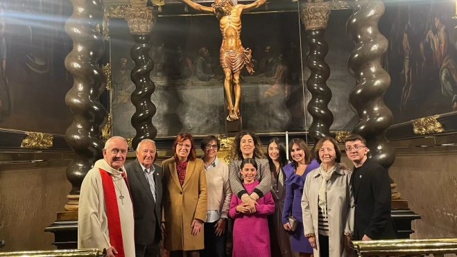 El obispo, con los coordinadores