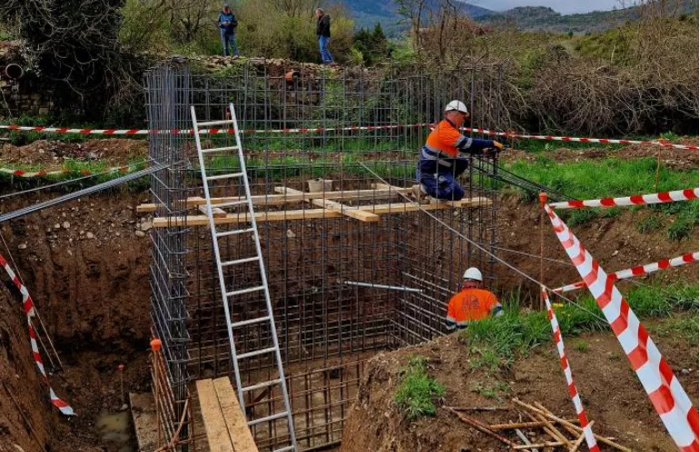 Obras de la depuradora de Hecho-Siresa.