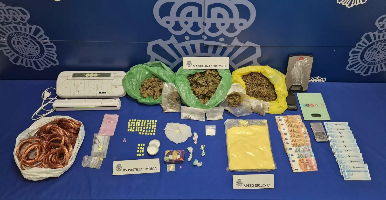 Desmantelado un narcopiso en el barrio de la Encarnación con más de 3.000 dosis de speed.