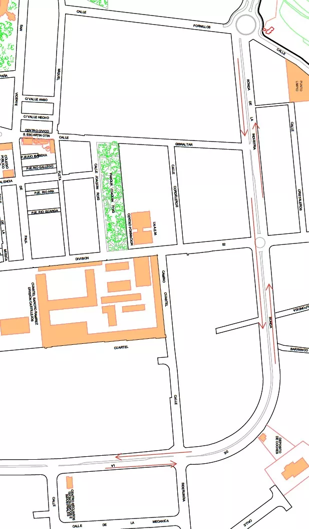 Plano de la carrera ciclista con motivo de San Jorge.