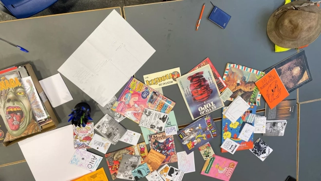 Material utilizado para elaborar el primer fanzine sobre el barrio del Perpetuo Socorro. Material utilizado para elaborar el primer fanzine sobre el barrio del Perpetuo Socorro.