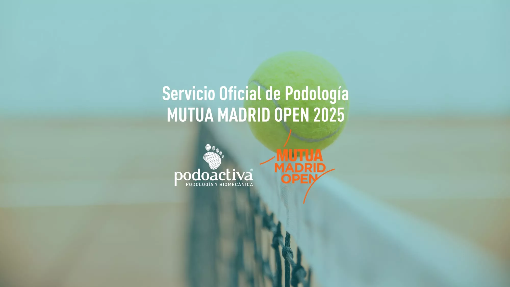 Indicativo del servicio oficial de Podología de Podoactiva en el Mutua Madrid Open 2025 Indicativo del servicio oficial de Podología de Podoactiva en el Mutua Madrid Open 2025