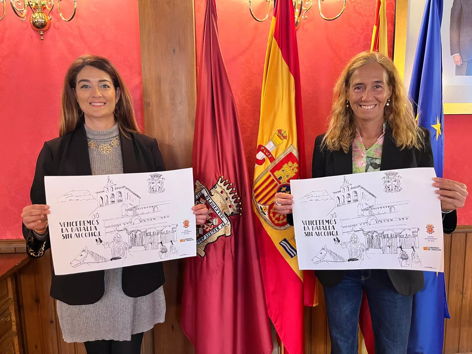 Imagen de la presentación de la campaña de prevención del consumo de alcohol el Primer Viernes de Mayo en Jaca.