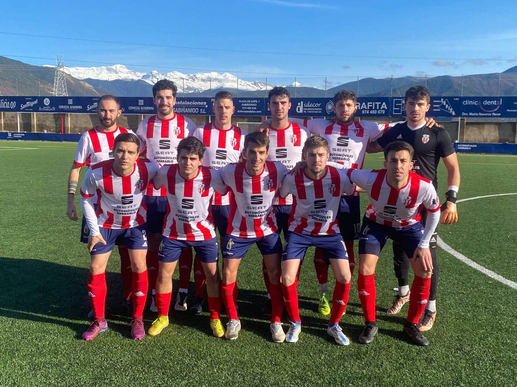 Once del Sabi en el choque ante el Sariñena. Foto: Deporte Cantera Sabiñánigo