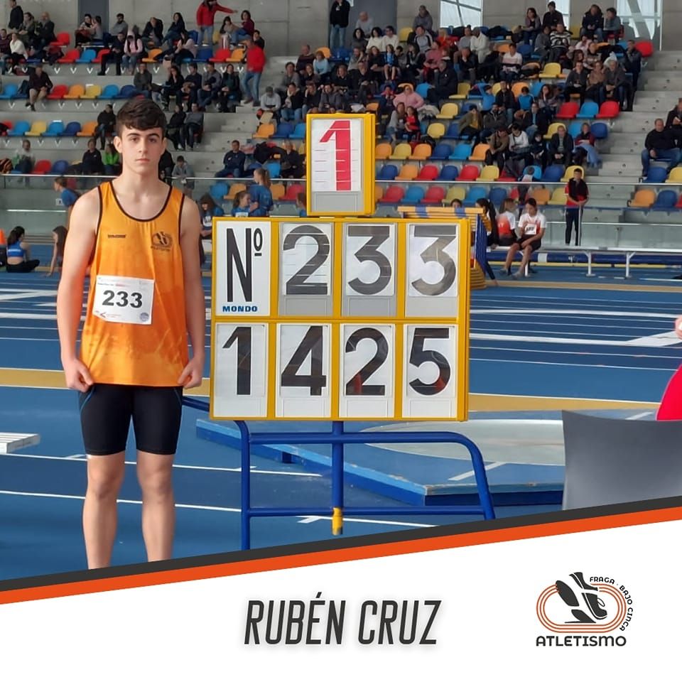 Rubén Cruz, con su histórico registro Sub-14 en Sabadell.