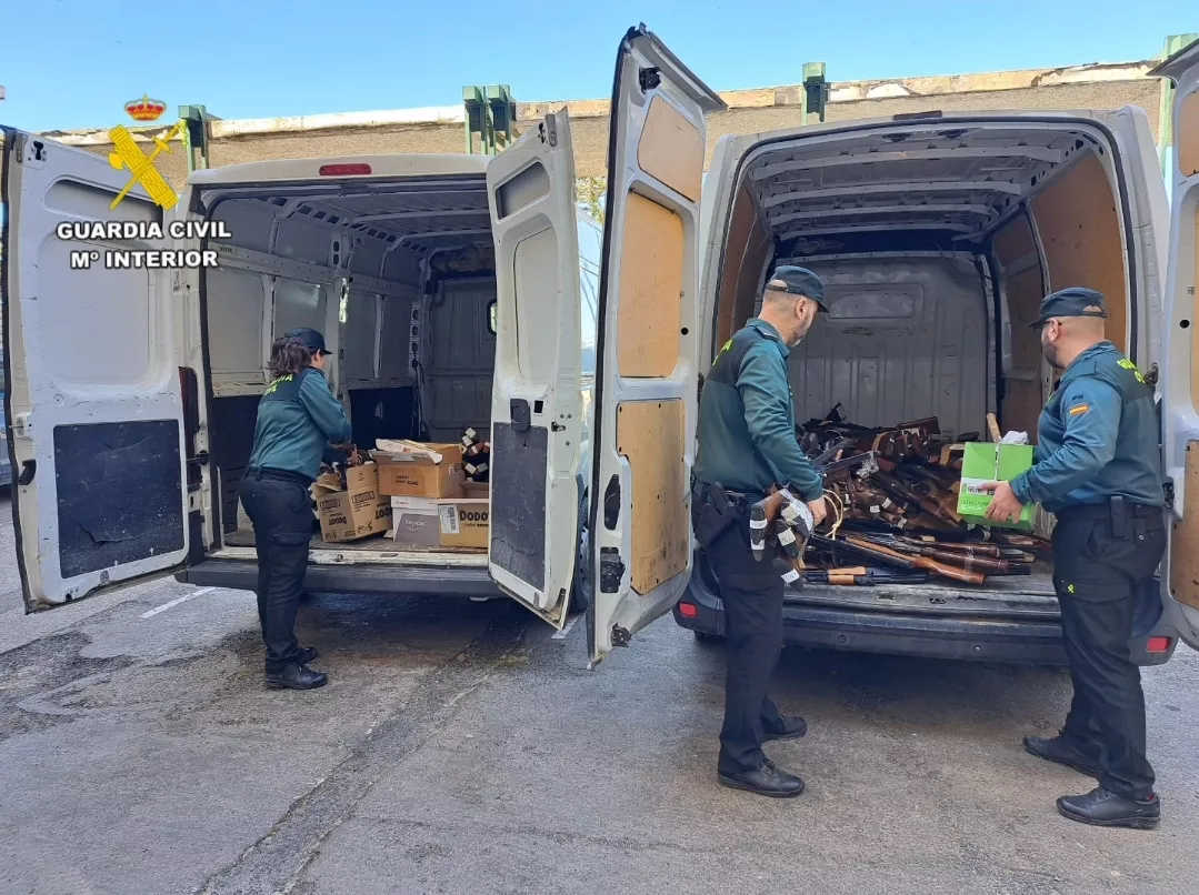 Armas que han sido destruidas por la Guardia Civil