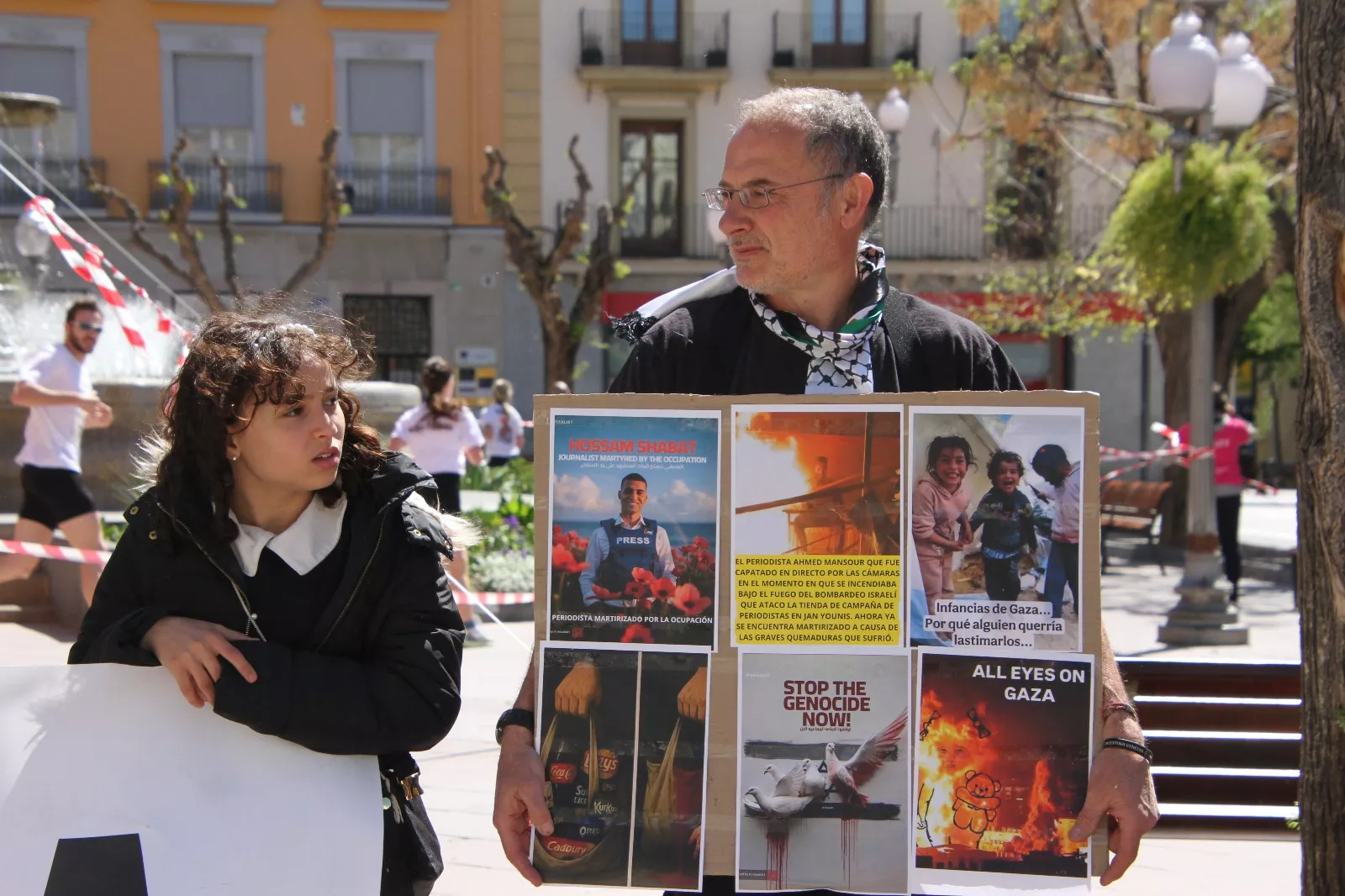 Nueva concentración a favor de Palestina en Huesca. Foto Carlos Neofato