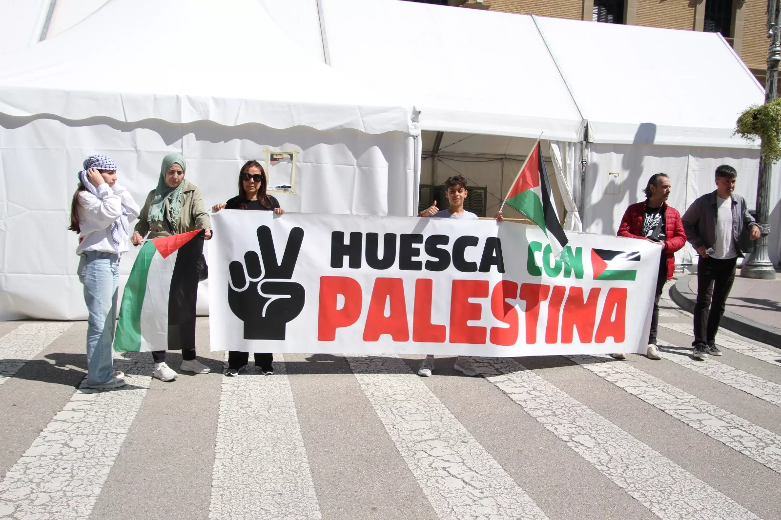 Nueva concentración a favor de Palestina en Huesca. Foto Carlos Neofato