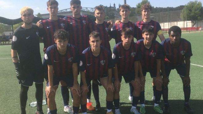 Once del Juvenil A ante el Fraga. Foto: Fundación Alcoraz
