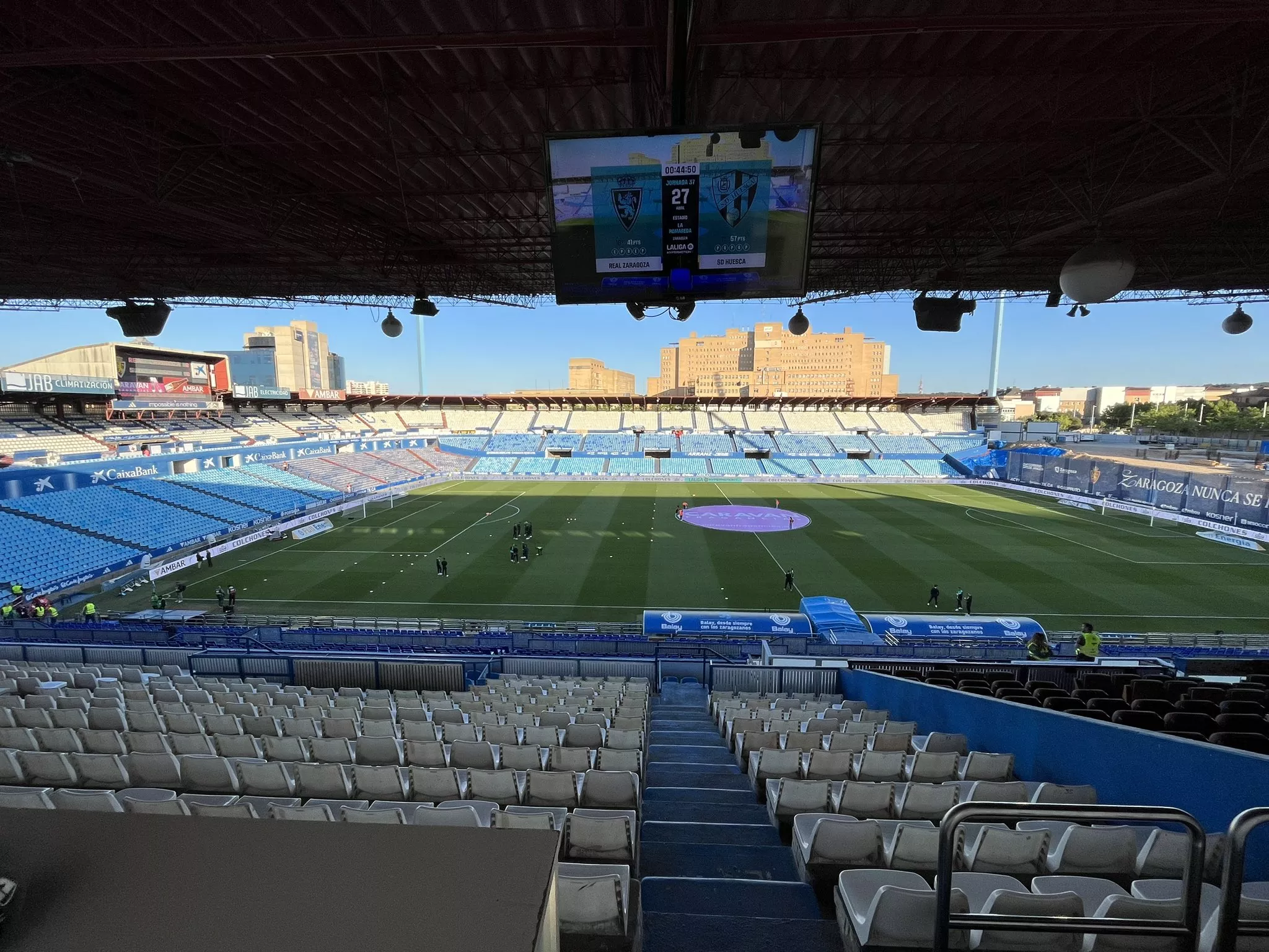 La Romareda, antes del derbi aragonés.