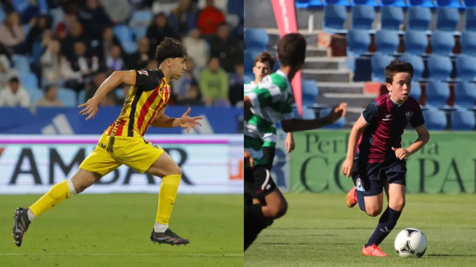 Escario debutó con el primer equipo en La Romareda después de formarse en la cantera.