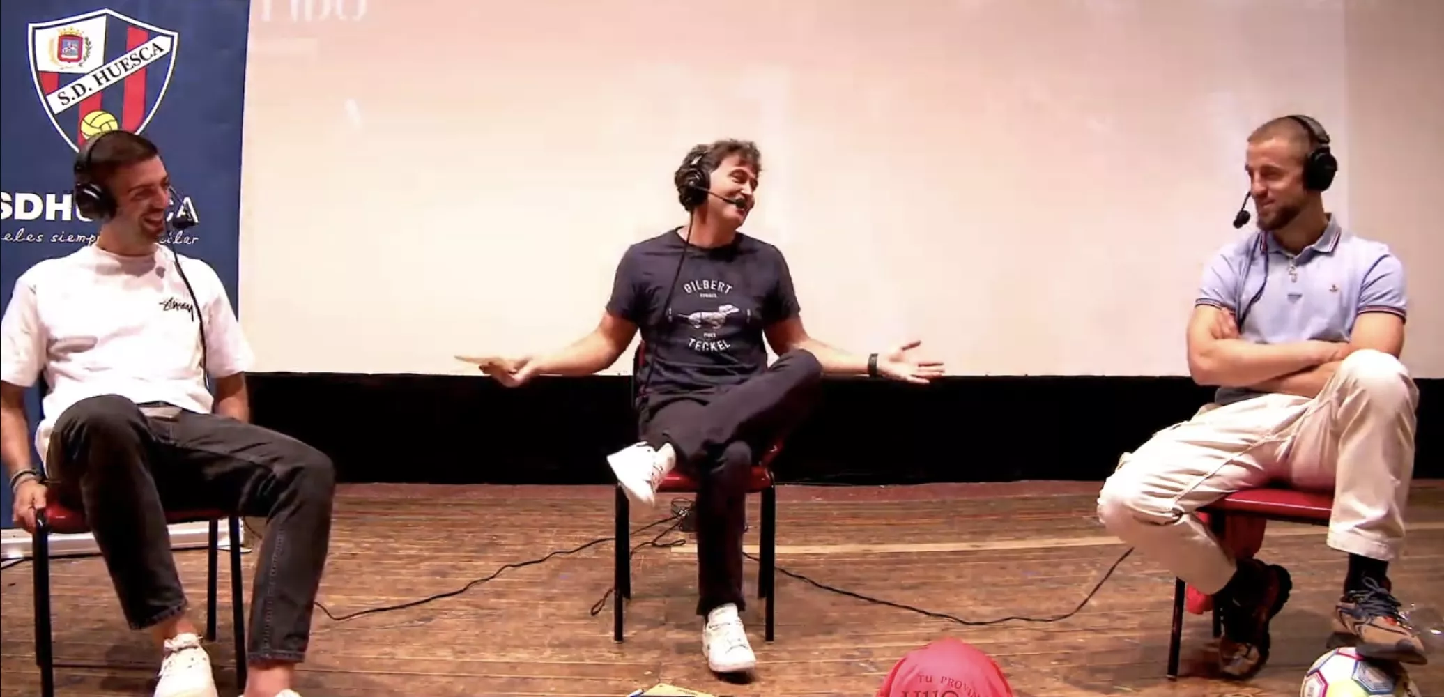 Unzueta, Pablo Barrantes y Jorge Pulido en Zaidín. La fiebre del Huesca llega hasta Zaidín: "Ya no sólo es un equipo de la capital"