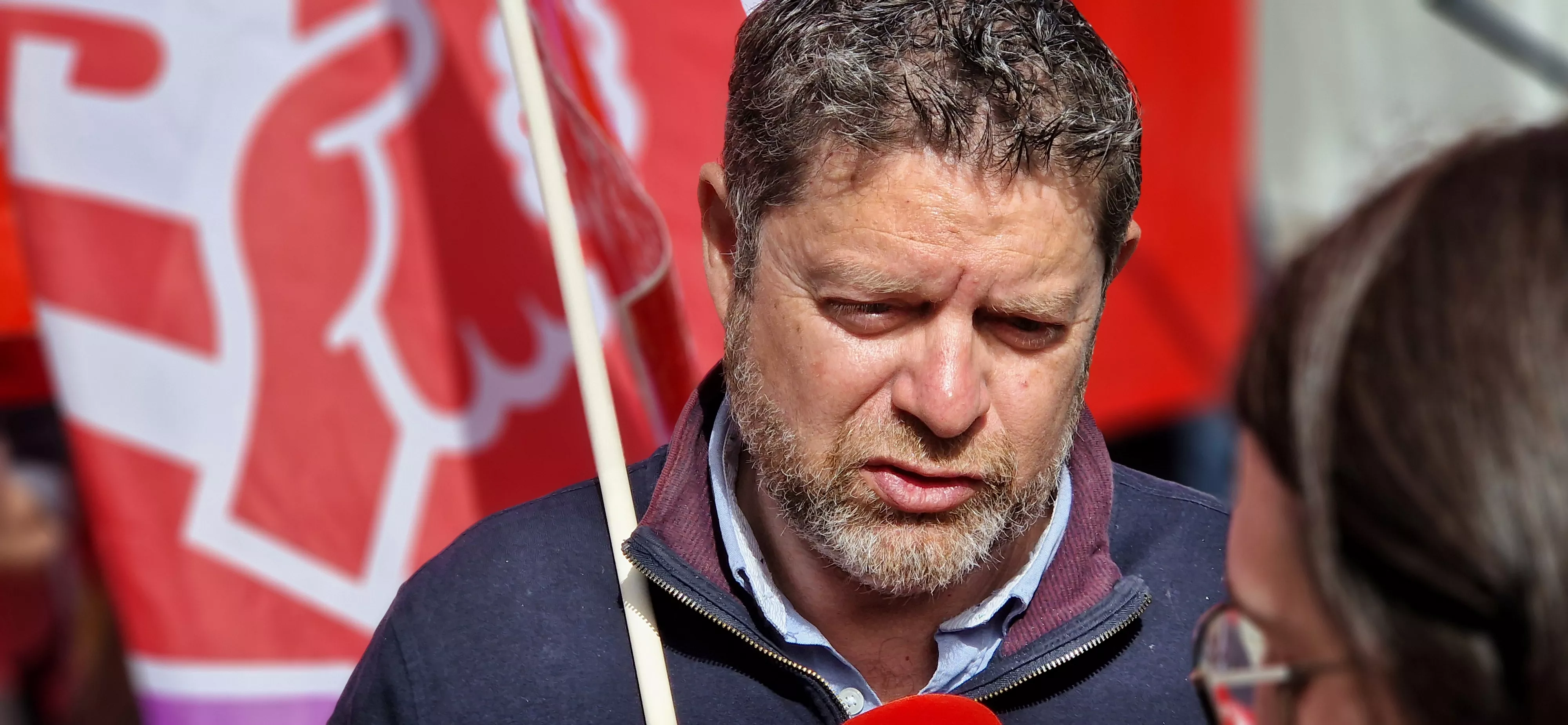 José Antonio Alentá. 1º de Mayo: Imágenes del Día del Trabajo celebrado en Huesca por CCOO y UGT. Foto Myriam Martínez