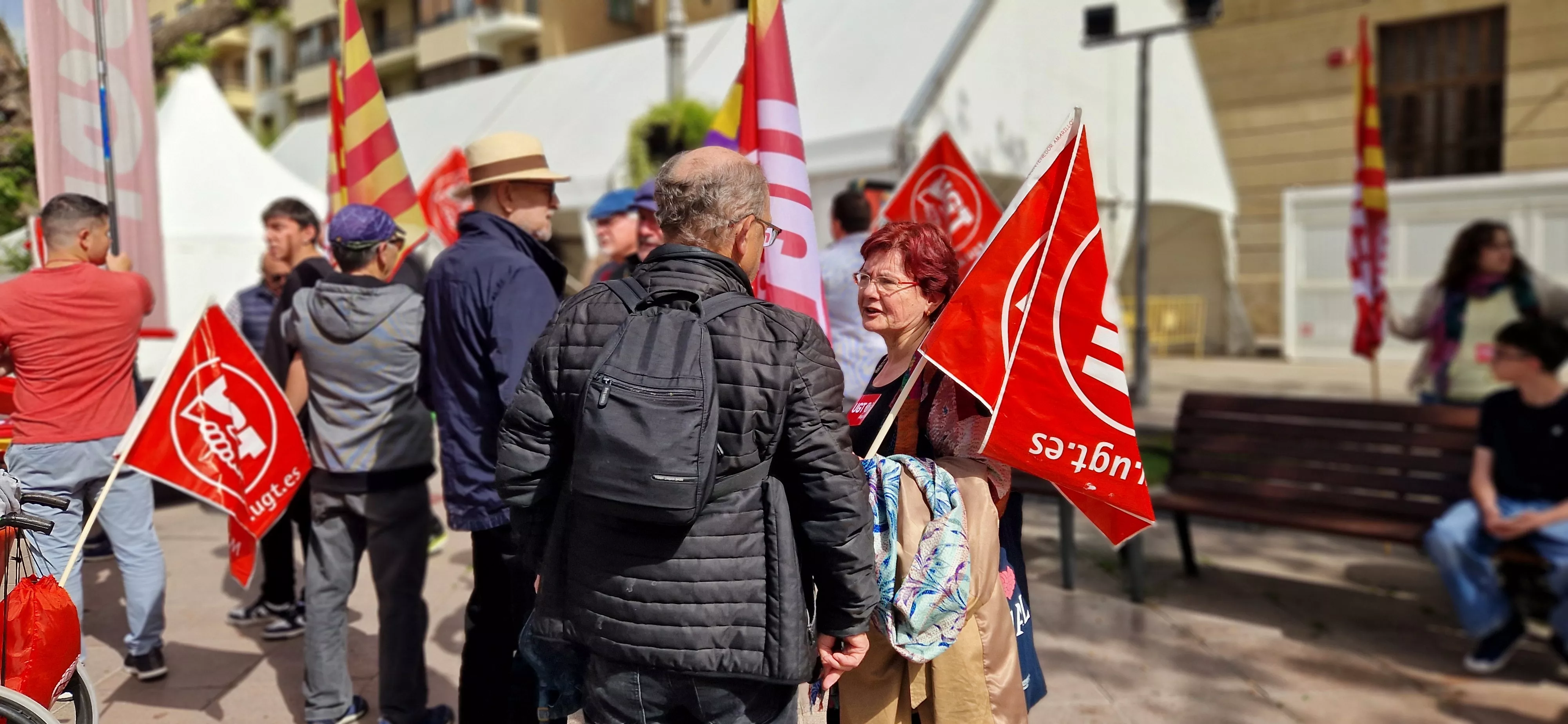 1º de Mayo: Imágenes del Día del Trabajo celebrado en Huesca por CCOO y UGT. Foto Myriam Martínez