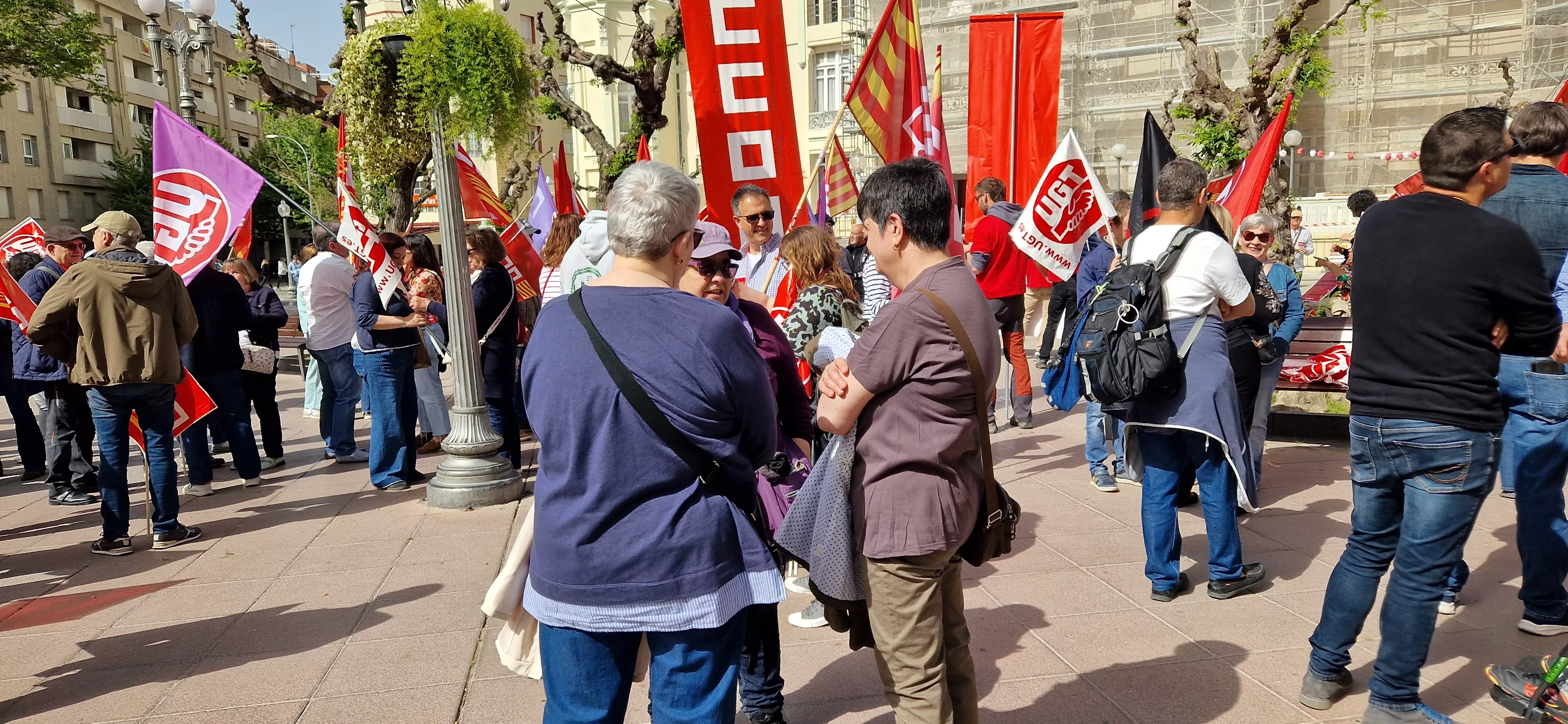 1º de Mayo: Imágenes del Día del Trabajo celebrado en Huesca por CCOO y UGT. Foto Myriam Martínez