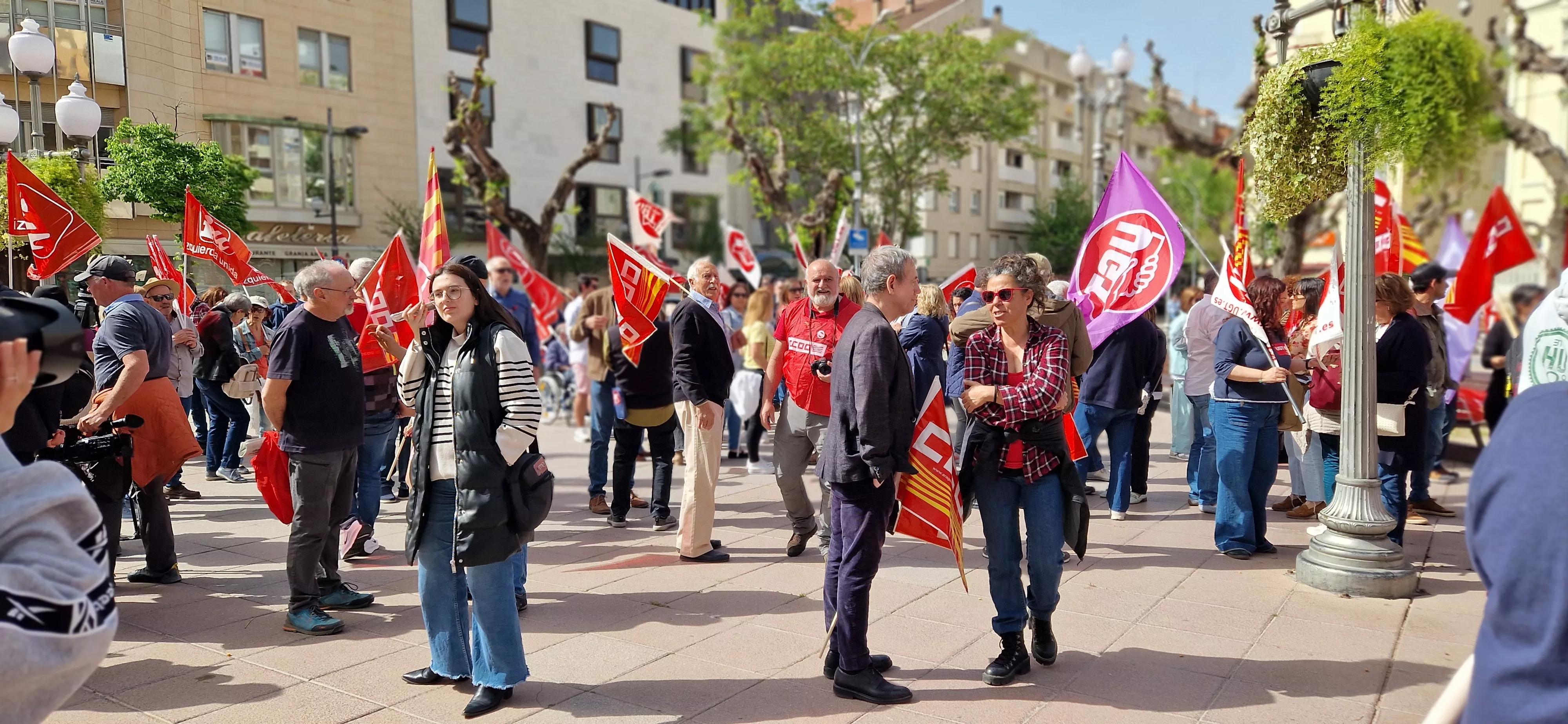 1º de Mayo: Imágenes del Día del Trabajo celebrado en Huesca por CCOO y UGT. Foto Myriam Martínez