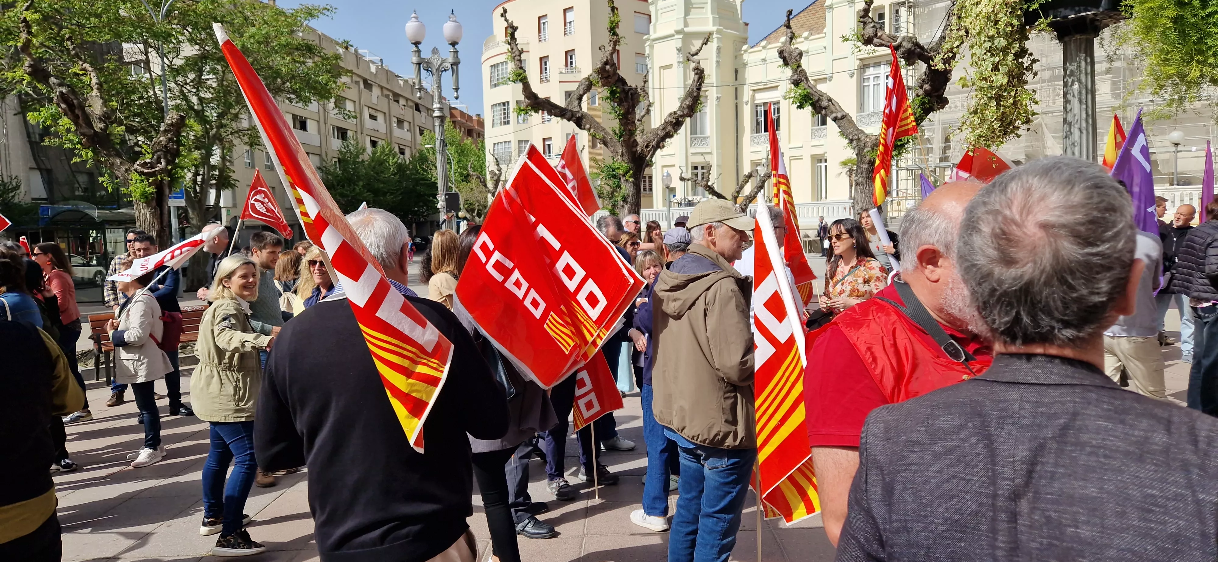 1º de Mayo: Imágenes del Día del Trabajo celebrado en Huesca por CCOO y UGT. Foto Myriam Martínez