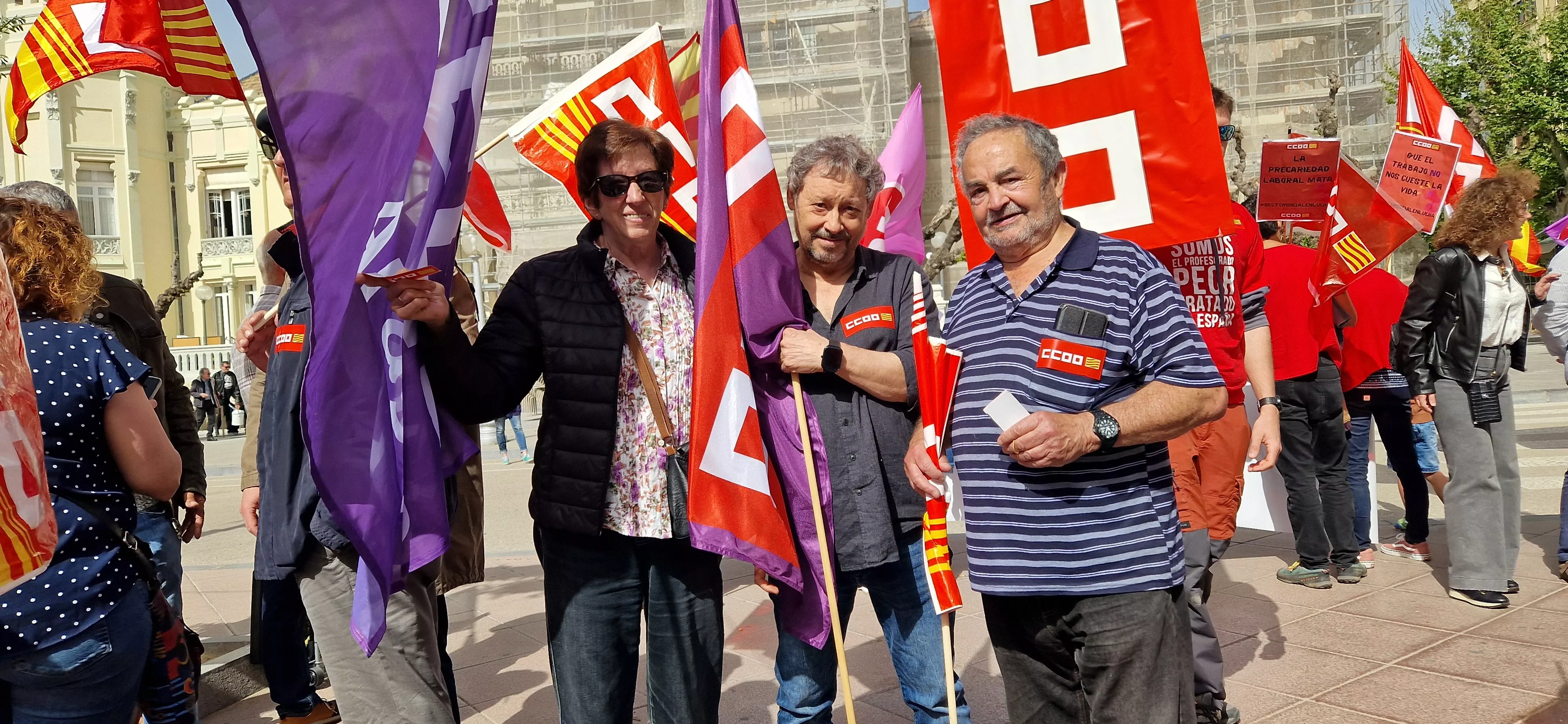 1º de Mayo: Imágenes del Día del Trabajo celebrado en Huesca por CCOO y UGT. Foto Myriam Martínez